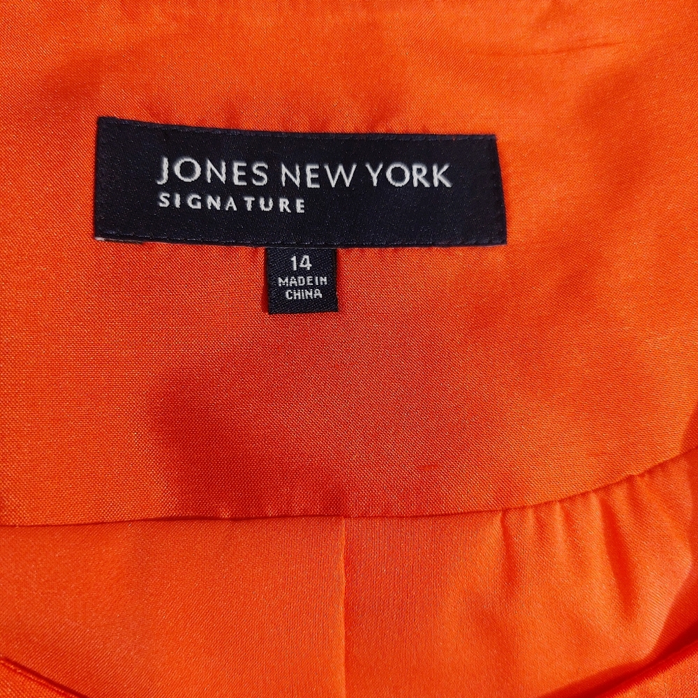 Jones New York Signature Coral Silk Jacket Blazer 14 Like New EUC - Picture 5 of 13